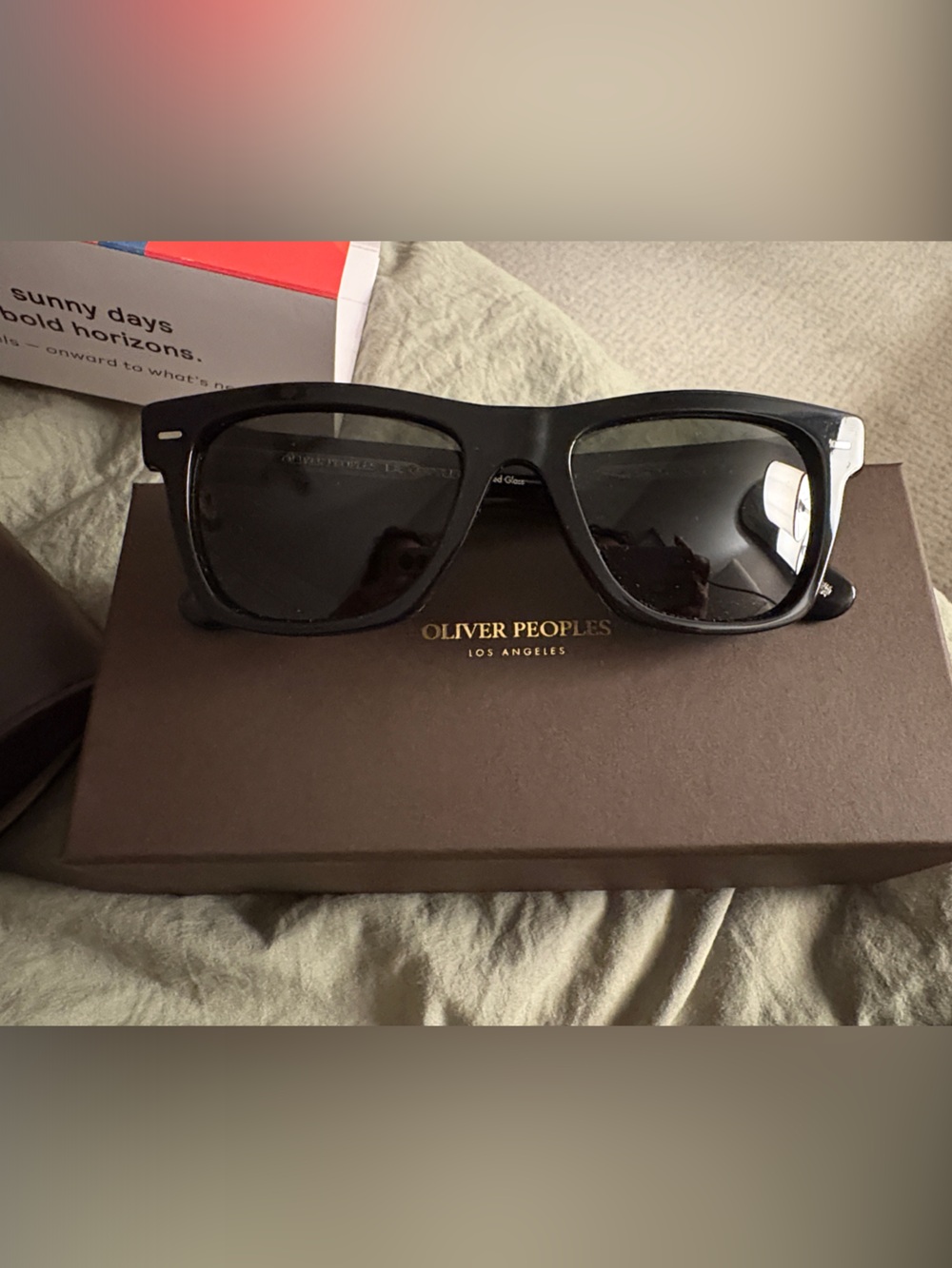 Oliver Peoples Black Frame Sunglasses with Polarized Lenses -
